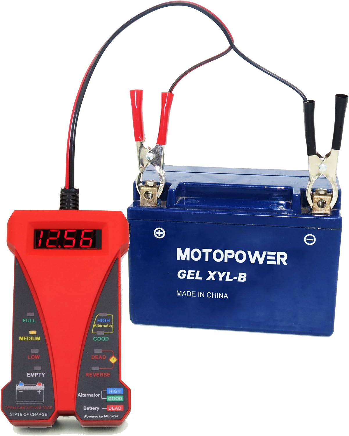 MOTOPOWER 12V Digital Battery Tester Voltmeter and Alternator Charging System Analyzer with LCD Display and LED Indication - Image 5