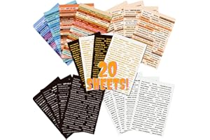 JUNKJWBZ Scrapbooking Supplies & Journaling Stickers - 20 Sheet Motivational Quote Stickers for Junk Journal, Bullet Journal, Scrapbook, Planner Accessories