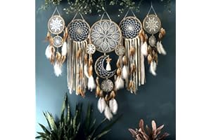 Dream Catcher Wall Decor,Large Boho Dream Catcher with Luxurious Feathers & Beads, Handmade Wall Hanging for Bedroom,Living R