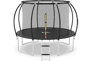 YSSOA 12FT Trampoline Secure Fun for Kids and Adults Recreational Trampolines Complete with Safety Enclosure Wind Stakes and 400LBS Weight Capacity