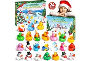 ZIZZ Advent Calendar 2024 Christmas Rubber Ducks - 24 Days Christmas Countdown Calendar Gifts for Kids Girl Boy Holiday Fun Duck Bath Toy for Toddler Baby Kids Party Favors Xmas Surprise Gift Idea