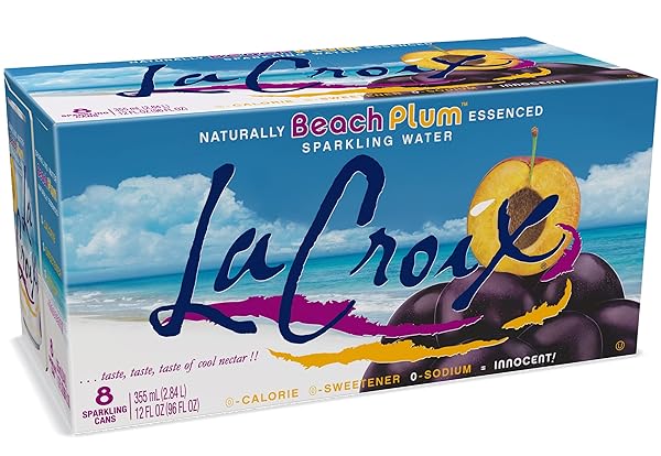 LACROIX SPARKLING WATER, BEACH PLUM, 12 FL OZ (PACK OF 8)