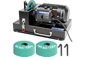 SporGain Lawn Mower Blade Sharpener 2/3 HP 500W, 7" Ceramic Wheel with 9 Extra Sandpapers, Heavy-Duty Sharpening Machine for 
