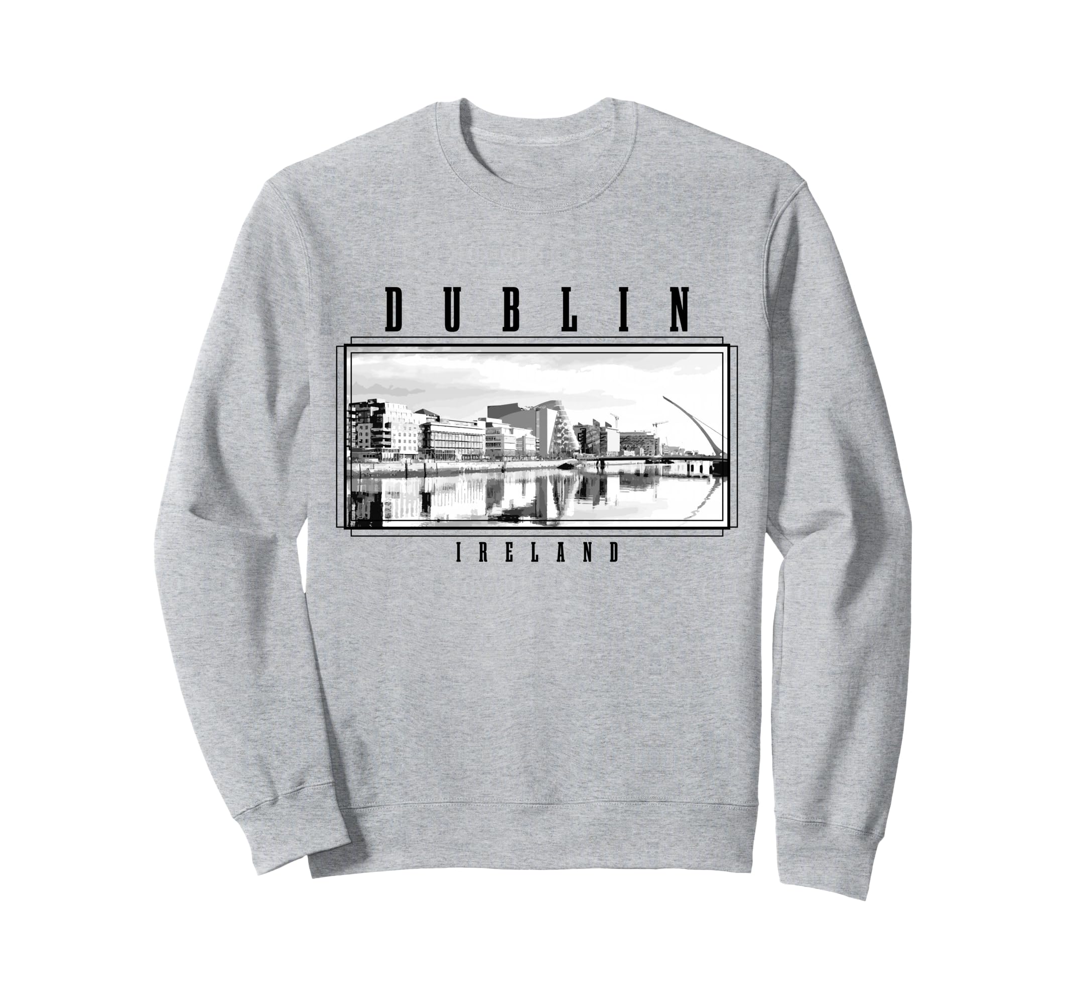Dublin Ireland Vintage Skyline Black White Vintage Dublin Sweatshirt
