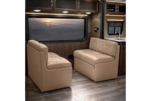 Qualitex De Leon RV Dinette, Bed with Storage, 40" Wide, Ultimate Leather, Light Sand