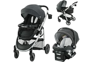 Graco Modes Pramette Travel System, 3-in-1 Baby Stroller and Car Seat Combo with SnugRide SnugLock 35 Infant Car Seat, Rear-F