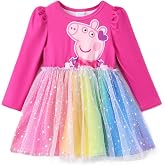 Peppa Pig Toddler Girls Dress Tutu Princess Dresses for Birthday Party 2-6T | Tulle Mesh Dress, Double Layer, Soft Lining, Lantern Sleeves
