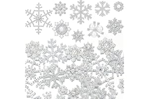 MTLEE 45 Pieces Pearl Rhinestone Buttons Faux Pearl Embellishments Snowflake Brooch Alloy Floral Pendants for Jewelry Making Crafts Clothes Bags Shoes Supplies and Wedding Bouquet, 9 Styles