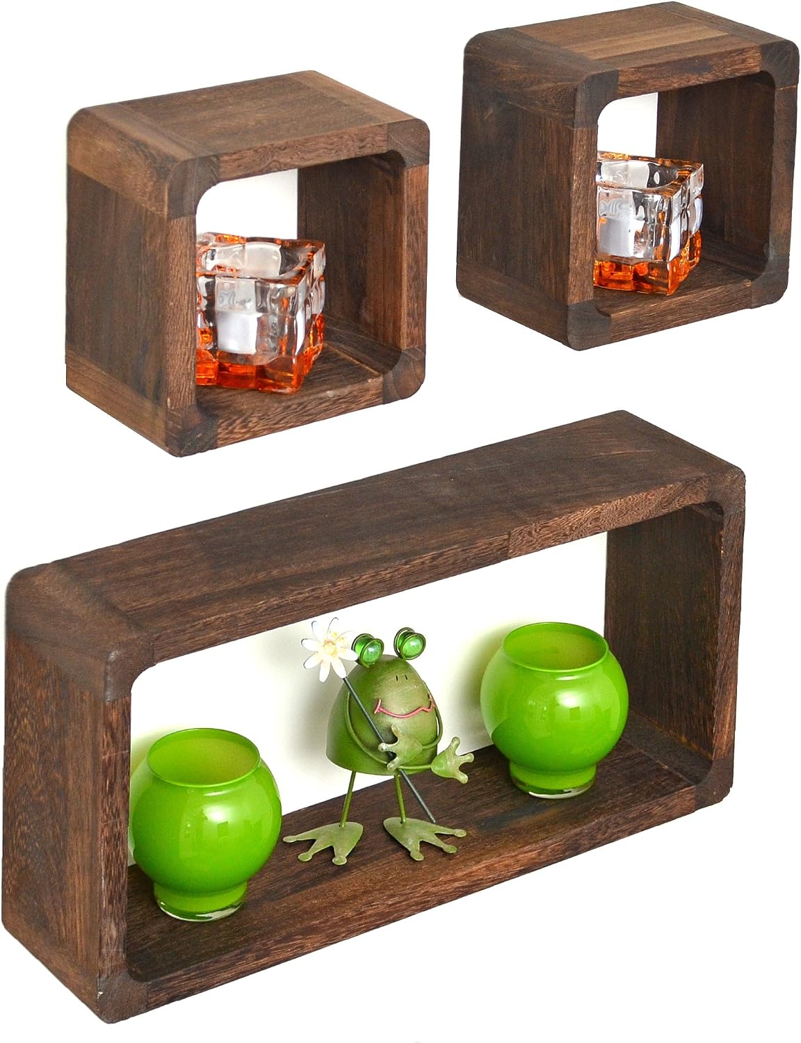 3er Set Würfelregale Aus Holz – Wandmontierbar, Vielseitig Für Bücher, Deko & Mehr