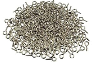 GAADSKCER 100 Pcs Small Screw Eye Pins, 10mm x 5mm small eye hooks, Eye hooks screw is suitable for jewelry making, pendant beads, DIY making (Bronze)