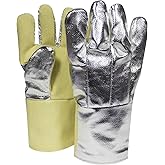NATIONAL SAFETY APPAREL G64TCSR0114 Thermobest Glove with Carbon Kevlar Back, Large, Aluminized Back/Yellow Front