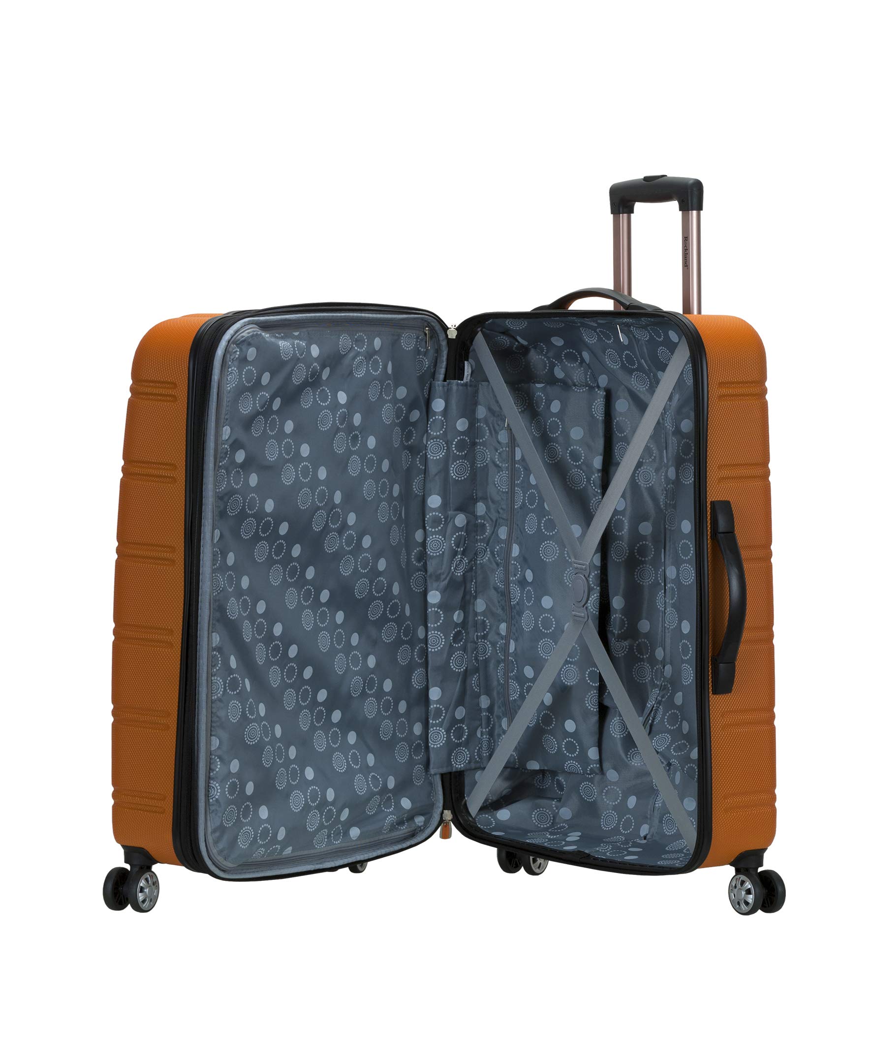 Rockland Melbourne Hardside Expandable Luggage with Spinner Wheels, Orange, 3-Piece Set (20/24/28)