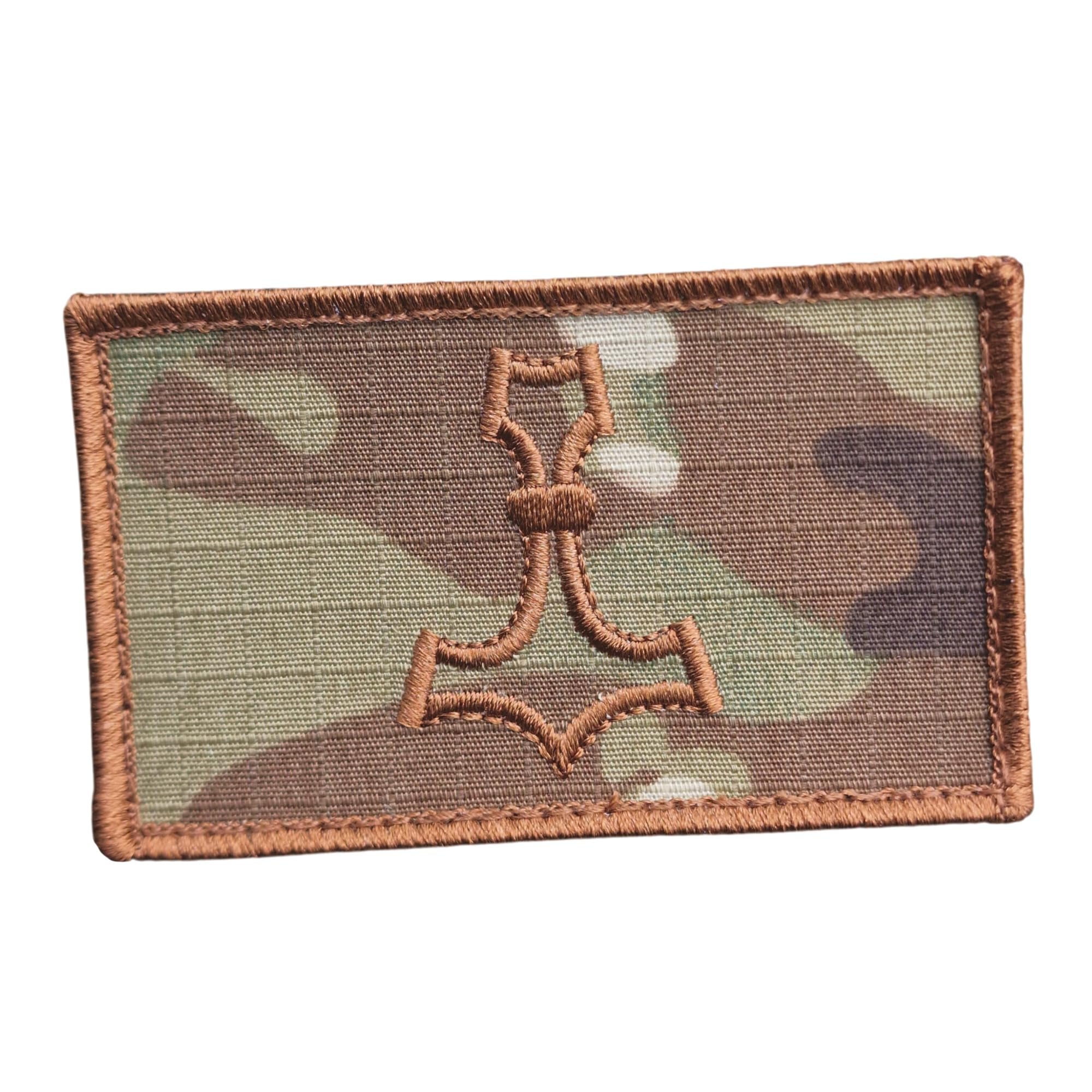 Multicam Mjolnir 2x3.25 OCP Thor Hammer Norse Viking Morale Tactical Military Touch Fastener Patch