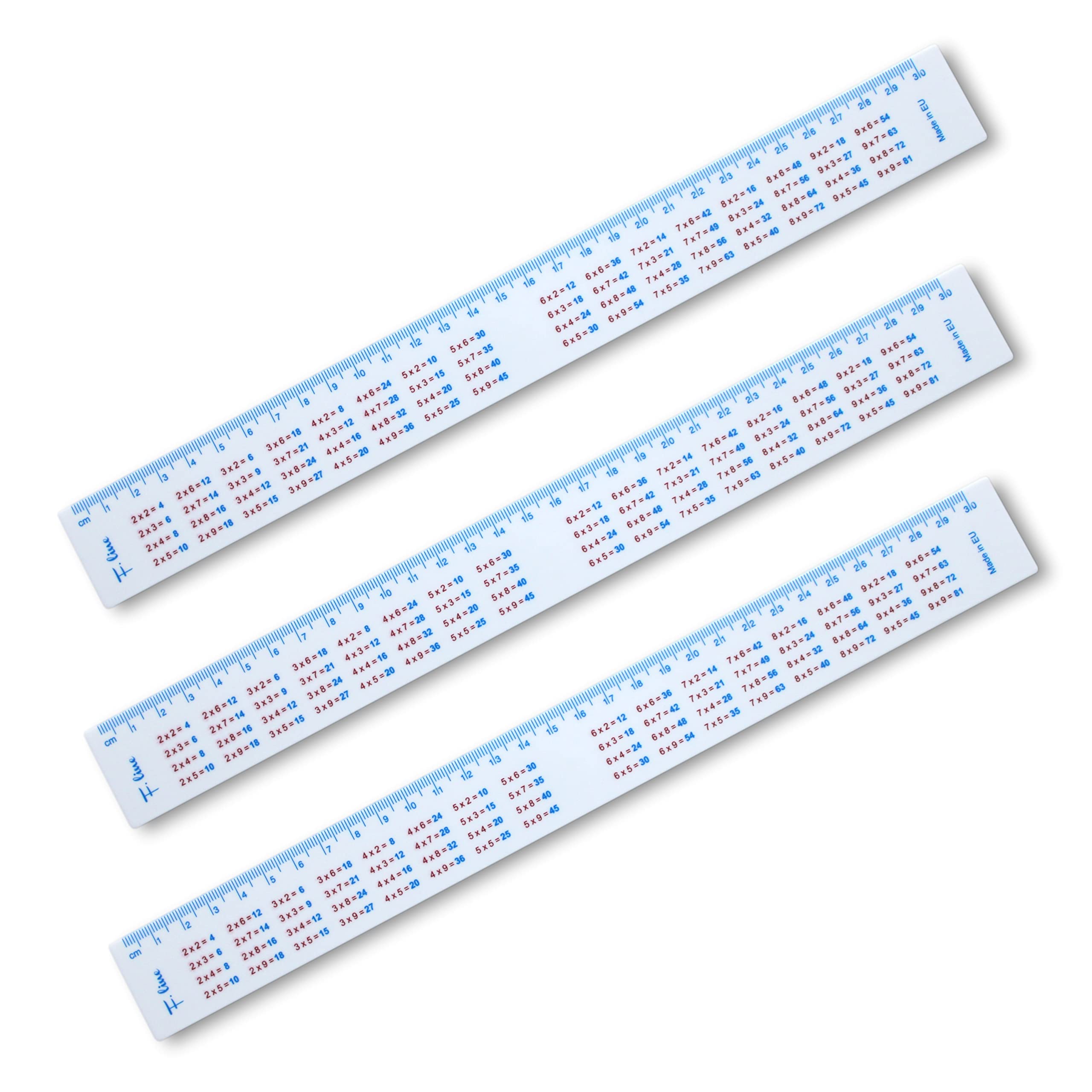 Filipov 30 cm. Plastic Ruler with Multiplication Table, Set of 3 — image 1