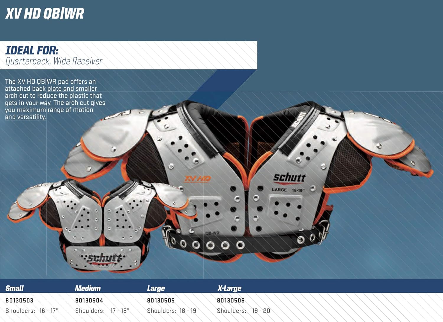 Schutt Sports XV HD Varsity Football Shoulder Pads : Sports & Outdoors