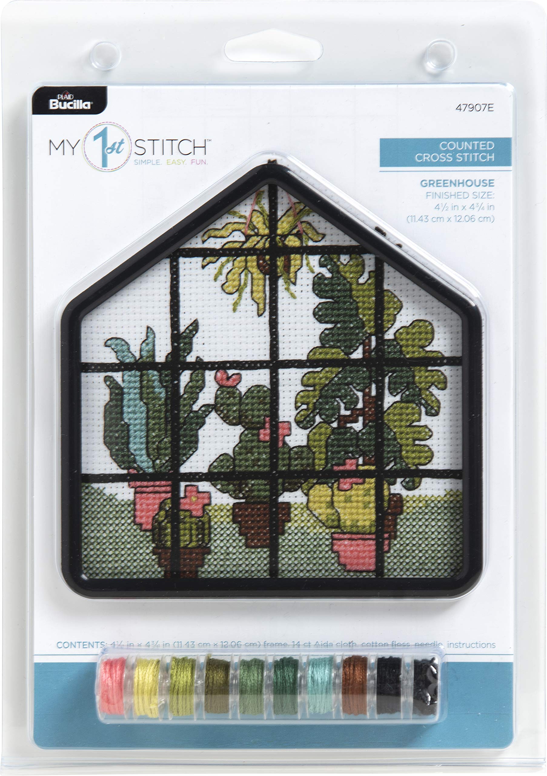 Plaid Cross Stitch, Greenhouse (14 Count), One Size