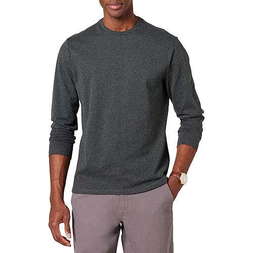 Amazon Essentials Slim-Fit Long Sleeve Shirt for Men, Pocket and No Pocket Styles, X-Large, Charcoal Heather