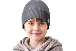 Sukeen Kids Beanie Hat for Boys Girls Ages 4-12 Soft Knitted Hat Seepage Proof Warm Skull Cap for Daily Outdoor