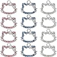 Anjulery 24 Pieces Cat Charms for Earrings, Bracelets, Pendants, Necklaces, Stitch Markers, Crafts, Animal Charms for Jewelry Making and Crafting (12Pcs Silver)