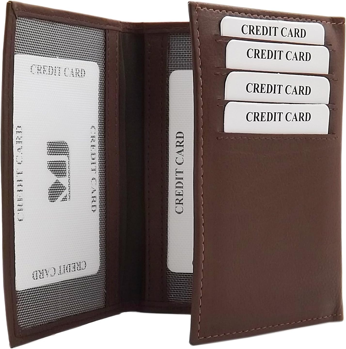 Porte-cartes En Cuir De Veau MJ-Design - Protection RFID - 3 Compartiments Cartes + 2 Pour Documents