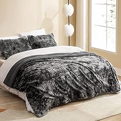 joybest Faux Fur Throw Blanket for Couch, Tie-Dye