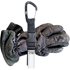 Carabiner Fire Glove Strap | Premium Heavy Duty Glove Holder | Made in USA | 15kN Rated Carabiner I High Quality I Firefighte