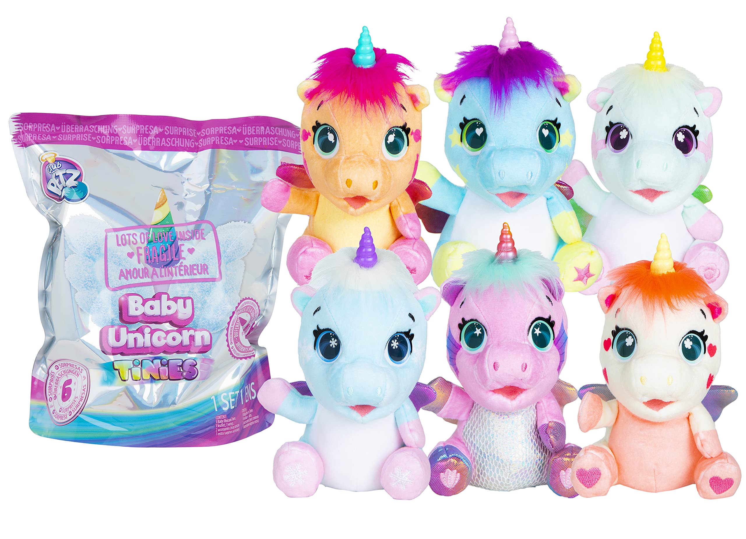 Club Petz Baby Unicorn Tinies | Mini Unicorn Surprise Plush Collectible (11 cm) with Magic Horn - Surprise Model