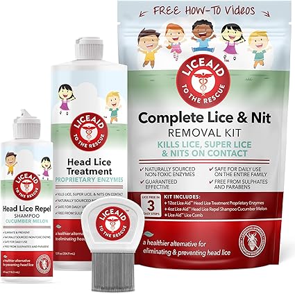 Amazon Com Head Lice Treatment Kit Everything You Need To Eliminate Lice Their Eggs Includes Enzymes Shampoo Comb More 100 Safe For Kids And The Whole Family Lice