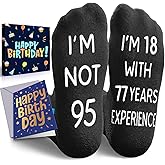 HAPPYPOP Birthday Gift for Men - Socks for 80 90 Year Old Man, Elderly with Greeting Card