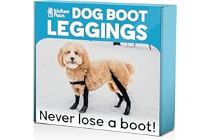 WALKEE PAWS Updated Version - 100% Waterproof Dog Boots with Leggings – Stay-On Paw Protectors with Chest Strap for Rain & Snow, Anti-Slip Traction, Adjustable Fit, Machine Washable (Black, L)