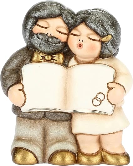 Soprammobile Thun Coppia Di Topini Con Cuore - Bomboniera In Ceramica, 5.5x3.1x4.5 Cm