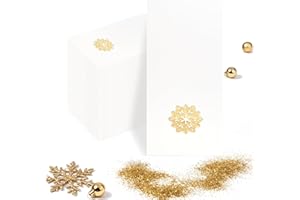 Joyido 50 Pack Christmas Snowflake Paper Napkins - Cloth-like Christmas Disposable Hand Towels, Gold Premium Quality Xmas Dinner Napkin for Home Kitchen Table Bathroom Holiday Decor