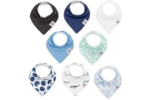 PARKER BABY CO. Parker Baby Bandana Drool Bibs 8 Pack Baby Bibs for Boys, Girls, Unisex - Soft & Stylish Teething Bibs for Babies