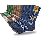 Comfoex Boys Crew Cotton Socks For Kids 6-8 4-6 8-10 Years Old Calf Half Cushioned Athletic Socks 6 Pairs