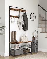 VASAGLE Coat Rack 3-in-1 with Shoe Storage Bench Hall Tree 32 x 85 x 175 cm view 9