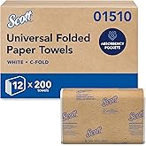 Scott Professional Essential C-Fold Folded Paper Towels, Bulk (01510), Fast-Drying Absorbency Pockets, 13.15"x10.125" Towel, White (200 Sheets/Pack, 12 Packs/Case, 2,400 Sheet Total)