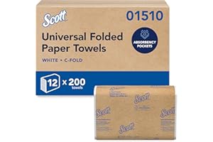 Scott Essential C Fold Paper Towels (01510) with Fast-Drying Absorbency Pockets, 12 Packs/Case, 200 C Fold Towels/Pack