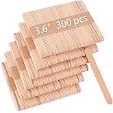 Sakolla 300 Pcs Popsicle Wooden Sticks, 3.65″ Length Natural Wood Mini Ice Cream Sticks for Ice Pop, Cakesicle, Cake Pop, DIY