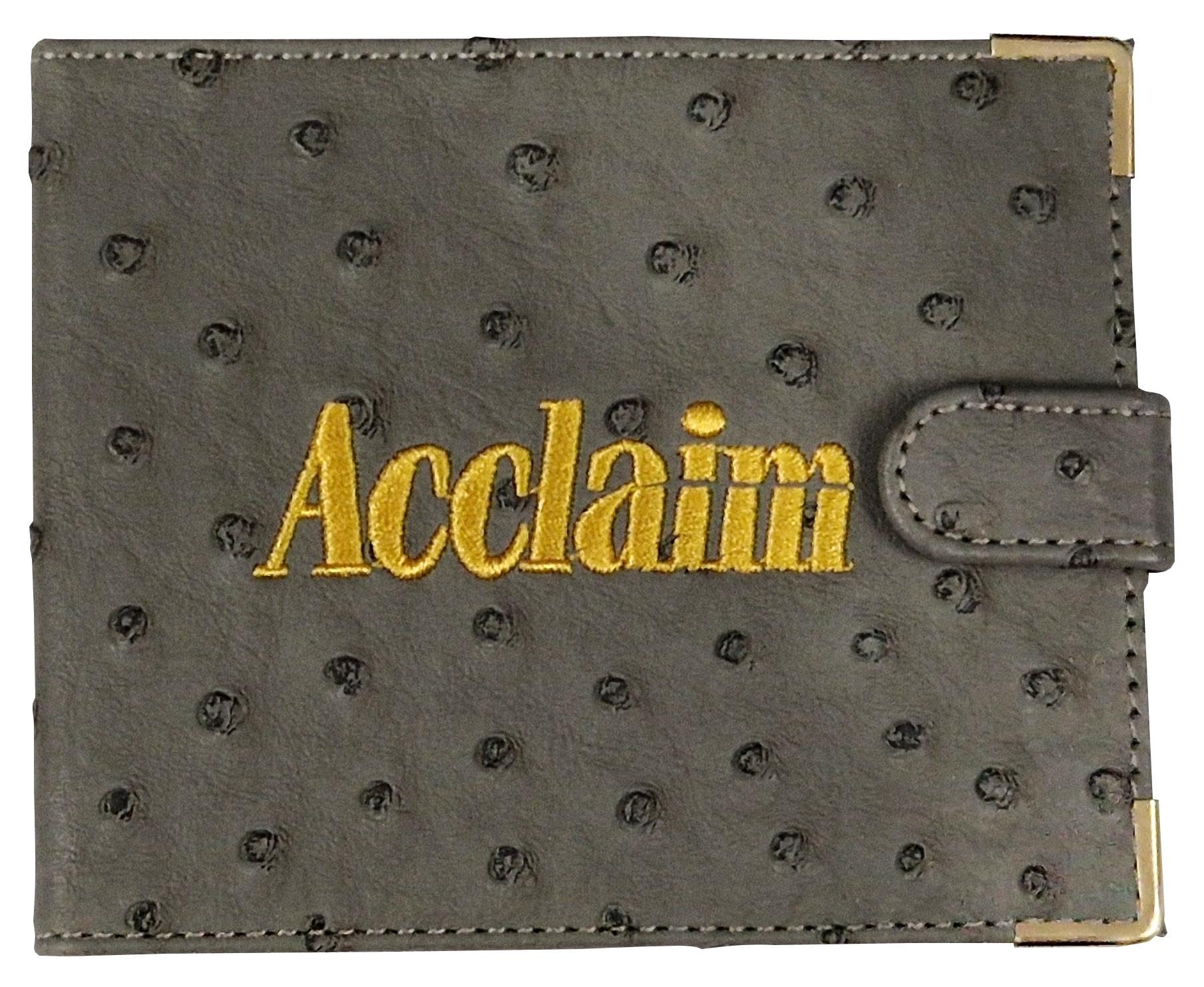 Acclaim Folding Wallet Style Lawn Bowls Bowling Scorecard Holder Synthetic Leather Look Textured Finish Press Stud Closure 12.5 cm x 10 cm Closed (Grey)