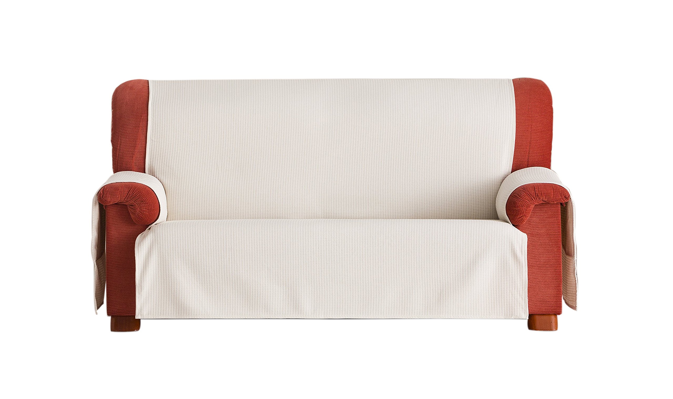Eysa Bianca practica sofa cover 2 seats color 00-ecru, Cotton, 37 x 7 x 29 cm