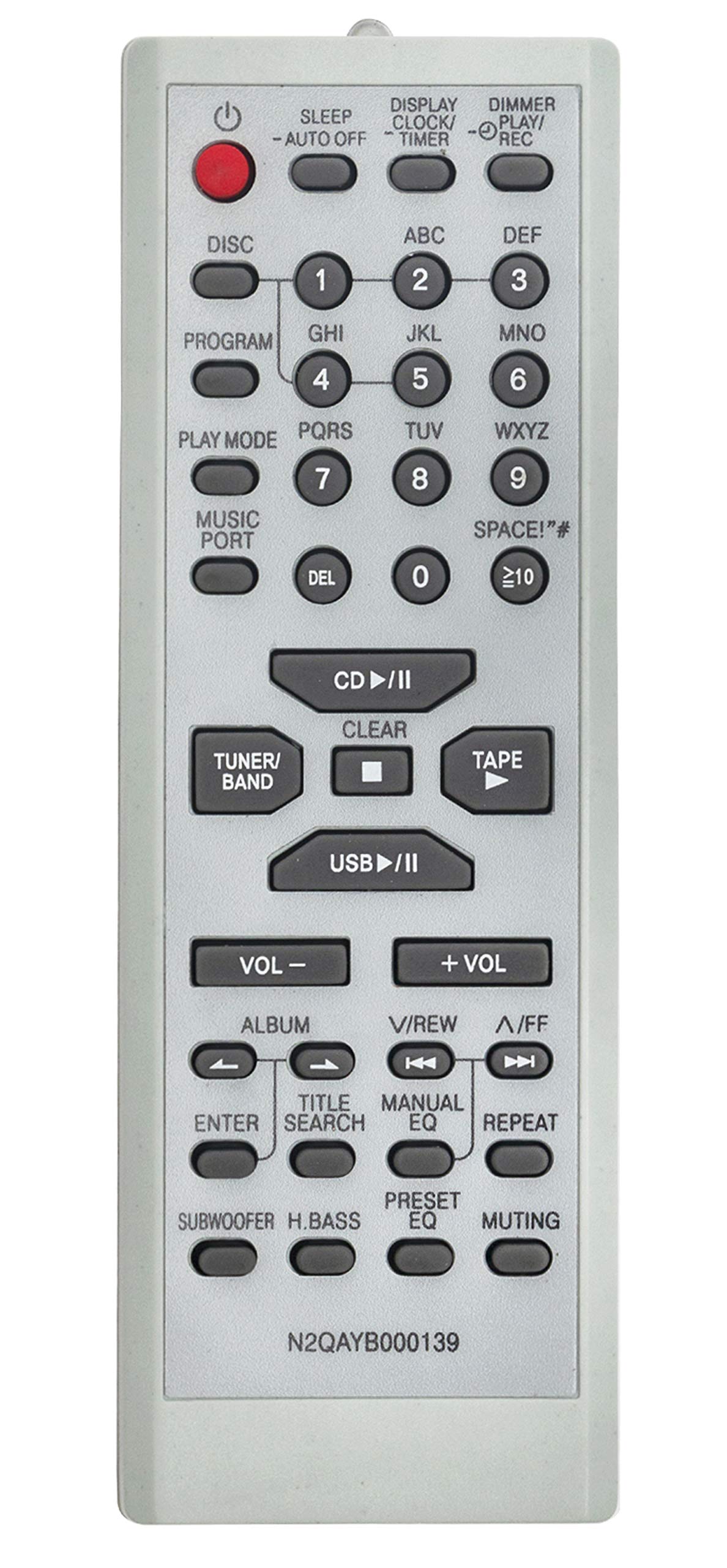 VINABTY Replacement Remote Control N2QAYB000139 Fit for Panasonic CD Stereo System SC-AK750 SA-AK750 SB-AK750 SB-WAK750