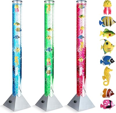 The Glowhouse 100cm Colour Changing Sensory Bubble Lamp with Plastic Fish