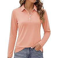 JINSHI Women's Golf Long Sleeve Shirt Solid Dry Fit Fitness Shits