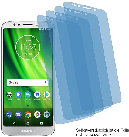 4x Crystal clear klar Schutzfolie für Motorola Moto G6 Play Displayschutzfolie Bildschirmschutzfolie Schutzhülle Displayschut