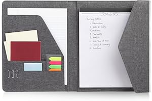 Grey Professional Legal Notepad Portfolio, Business Work Organizer, Folio Notebook (12.5 x 10 in)