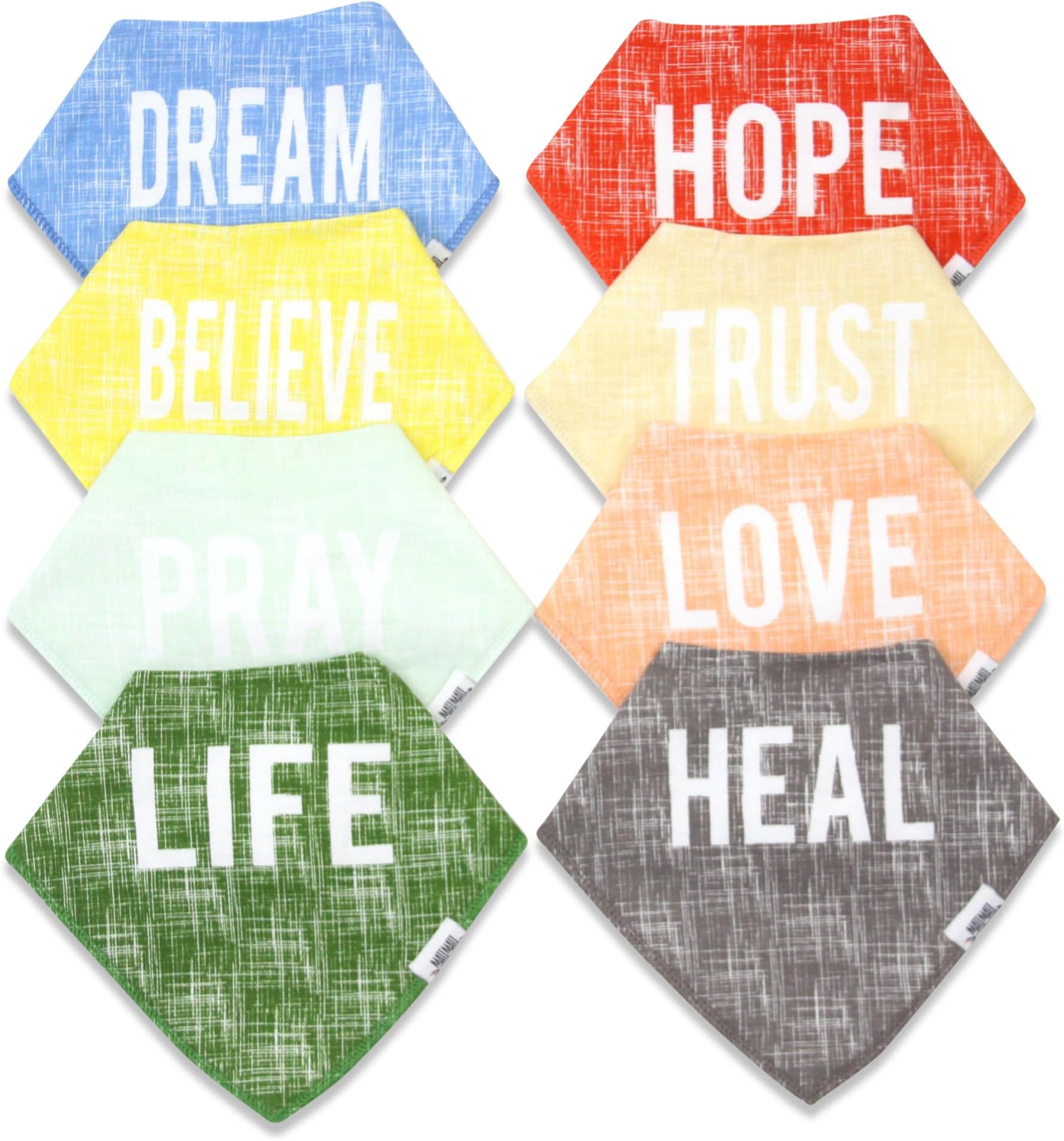 Baby Bandana Drool Bibs for Boys & Girls, 8-Pack Organic Absorbent Drooling & Teething Bib Set by Matimati"Hope"