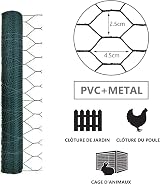 VOUNOT PVC Coated Chicken Wire Mesh Roll 1m x 25m 25mm Green Hexagonal view 6