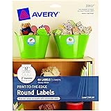 Avery Printable Round Labels with Sure Feed, 2" Diameter, Glossy White, 60 Customizable Labels (22817)