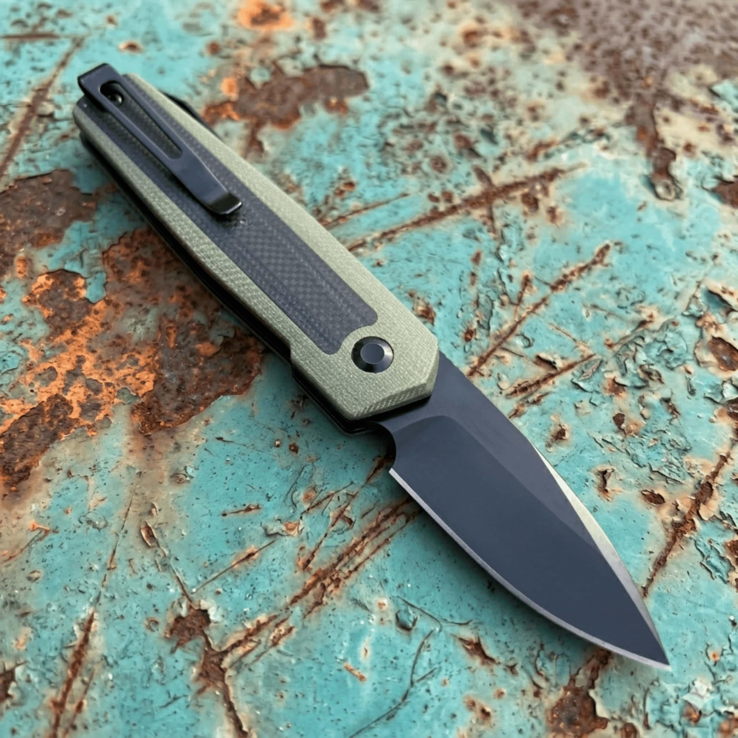 YF SMART EDC Taschenmesser D2 Stahl-Limitierte Edition,5.6 cm Slipjoint Klappmesser mit SKIFF Kugellager, G10 & Carbon Fiber Griff, §42a Konformes Klappmesser für Outdoor,Camping & Alltag (Schwarz) 5