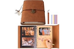 Grand album photo de voyage avec espace d'écriture, 64 pages auto-adhésives et 40 pages de journal, kit d'album photo pour ma